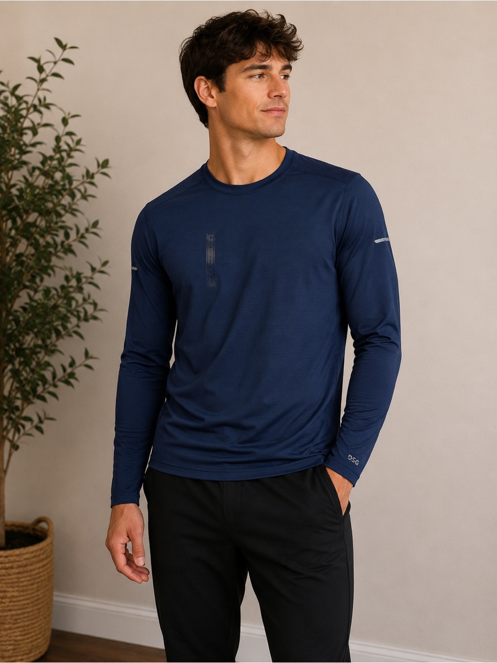 DSG Men's Long-Sleeve Performance Tee - Navy